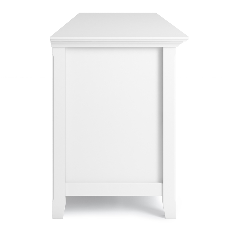 Pemberly Row 72 inch Solid Wood TV Stand in White for TVs up to 80