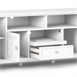 Pemberly Row 72 inch Solid Wood TV Stand in White for TVs up to 80