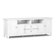 Pemberly Row 72 inch Solid Wood TV Stand in White for TVs up to 80