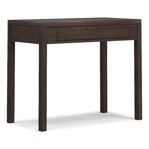 Pemberly Row Solid Wood 38&quot Wide Small Desk in Warm Walnut Brown