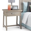 Pemberly Row Wood 24 inch Bedside Nightstand Table in Distressed Gray