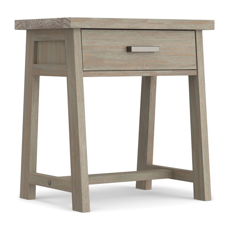 Pemberly Row Wood 24 inch Bedside Nightstand Table in Distressed Gray