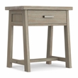 Pemberly Row Wood 24 inch Bedside Nightstand Table in Distressed Gray