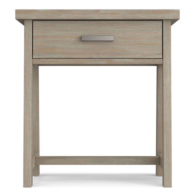 Pemberly Row Wood 24 inch Bedside Nightstand Table in Distressed Gray