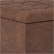 Pemberly Row Vegan Faux Leather Storage Ottoman in Saddle Brown