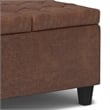Pemberly Row Vegan Faux Leather Storage Ottoman in Saddle Brown