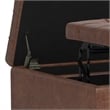 Pemberly Row Vegan Faux Leather Storage Ottoman in Saddle Brown