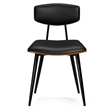 Pemberly Row 7-Piece Dining Set in Walnut Veneer with Black Chairs
