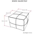 Pemberly Row Boho Square Pouf in Patterned Black Genuine Leather