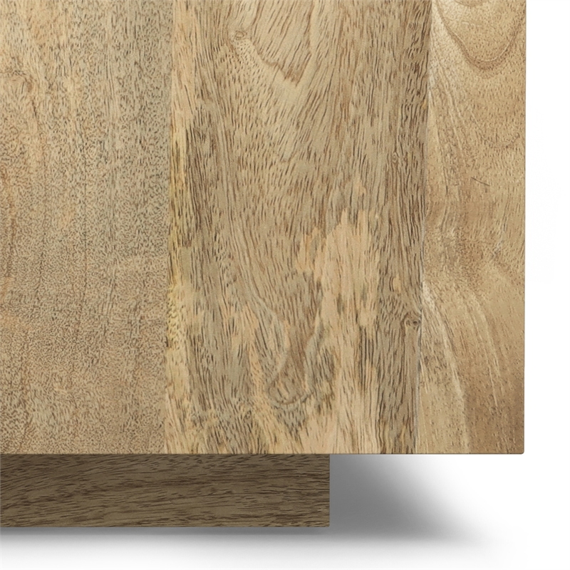 Pemberly Row Square Solid Wood Coffee Table in Natural Mango