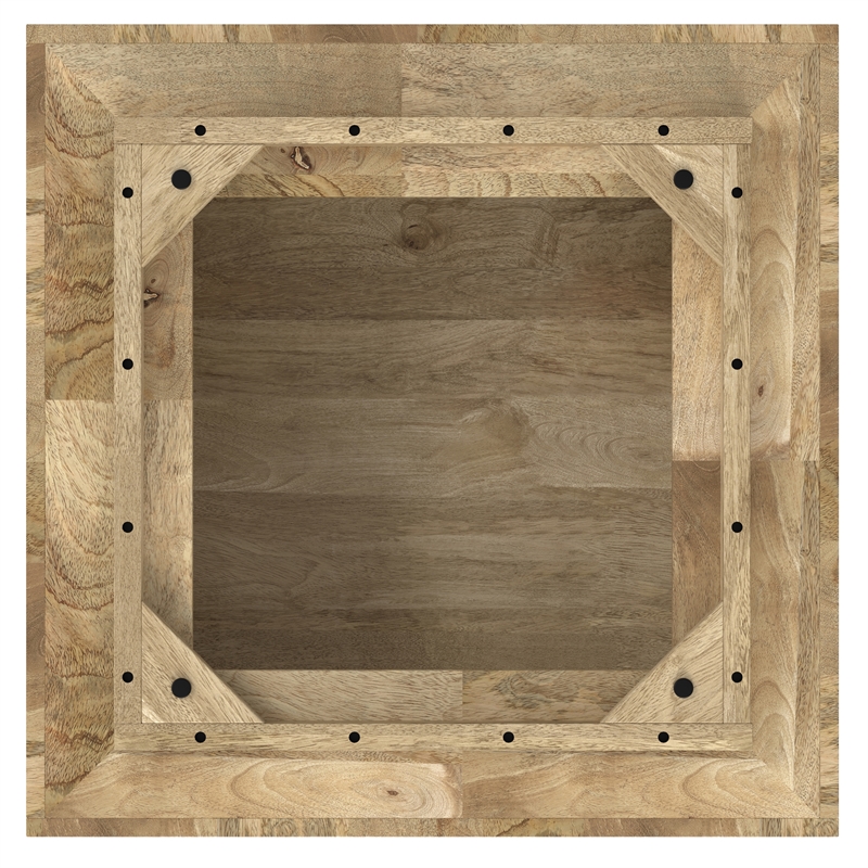 Pemberly Row Square Solid Wood Coffee Table in Natural Mango