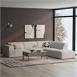 Pemberly Row Right Corner Sectional Modular Sofa with Ottoman in Pale Gray