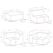Pemberly Row Right Corner Sectional Modular Sofa with Ottoman in Pale Gray