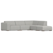 Pemberly Row Right Corner Sectional Modular Sofa with Ottoman in Pale Gray