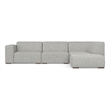 Pemberly Row Right Corner Sectional Modular Sofa with Ottoman in Pale Gray