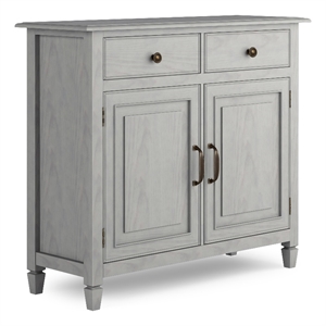 Pemberly Row 40&quot Wide Solid Wood Entryway Storage Cabinet in Fog Gray