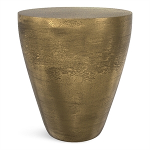Pemberly Row Contemporary 17&quot Wide Metal Side Table in Antique Brass