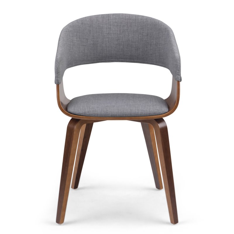 Pemberly Row Solid Wood Bentwood Dining Chair in Light Gray Linen