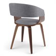 Pemberly Row Solid Wood Bentwood Dining Chair in Light Gray Linen