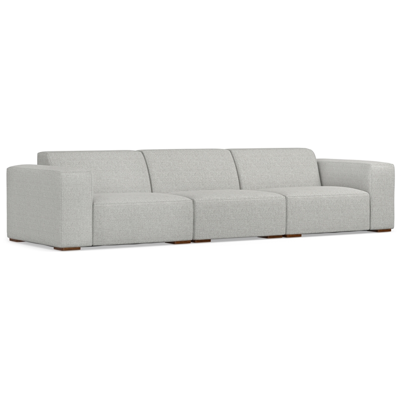 Pemberly Row 3-Seater Modular Sofa in Pale Gray Performance Fabric