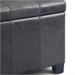 Pemberly Row Faux Leather Storage Ottoman Bench in Distressed Black