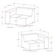Pemberly Row 2 Seater Modular Sofa in Pale Gray Performance Fabric