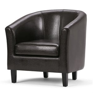 Pemberly Row 30&quot Contemporary Tub Chair in Brown Faux Leather