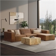 Pemberly Row Right-Facing Modular Sectional Sofa in Caramel Leather