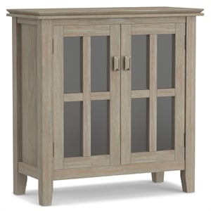 Pemberly Row 30&quot Contemporary Low Storage Cabinet in Distressed Gray