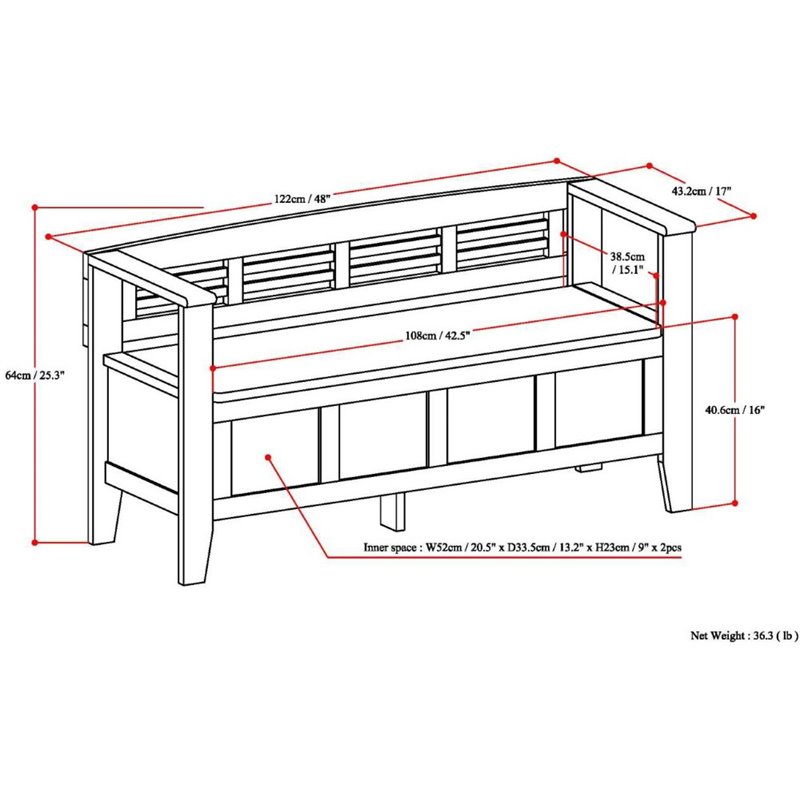 Pemberly Row Solid Wood 48