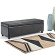 Pemberly Row Faux Leather Storage Ottoman Bench in Distressed Black