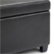 Pemberly Row Faux Leather Storage Ottoman Bench in Distressed Black