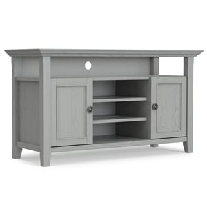 Pemberly Row 54&quot Solid Wood TV Stand in Fog Gray for TVs up to 60&quot