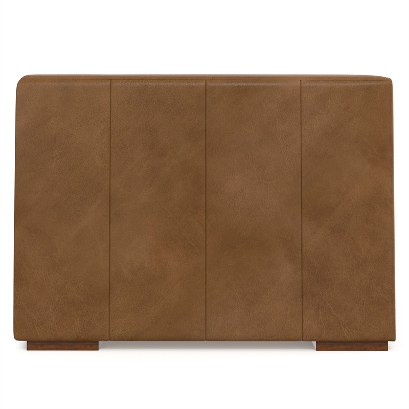 Pemberly Row Corner Sofa Module in Caramel Brown Genuine Leather