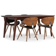 Pemberly Row 5 Piece Dining Set in Black Faux Leather with 66