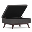 Pemberly Row Linen Look Coffee Table Storage Ottoman in Slate Gray