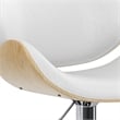 Pemberly Row Adjustable Swivel Bentwood Bar Stool in White Vegan Leather