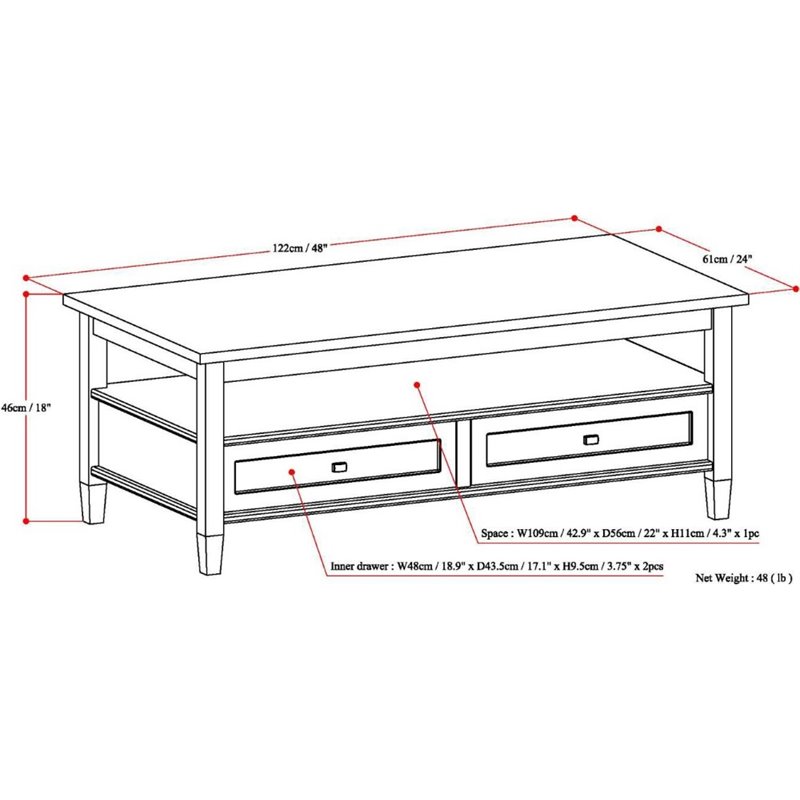 Pemberly Row Solid Wood 48