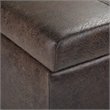 Pemberly Row Faux Leather Storage Ottoman Bench in Distressed Brown