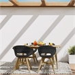 Pemberly Row Contemporary 5 Piece Outdoor Dining Set in Black