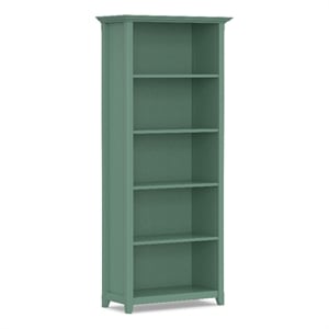 Pemberly Row 30&quot x 70&quot Solid Wood 5 Shelf Bookcase in Sage Green