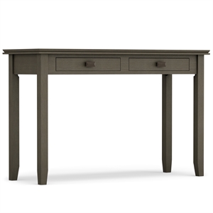 Pemberly Row Wood 46&quot Transitional Console Sofa Table in Farmhouse Gray