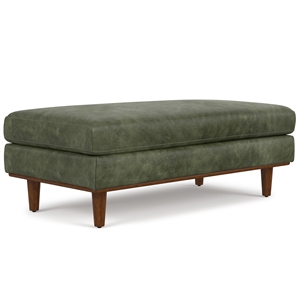 Pemberly Row 49&quot Modern Table Ottoman in Moss Green Genuine Leather