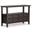 Pemberly Row Solid Wood Console Table with Storage Drawers in Hickory Brown