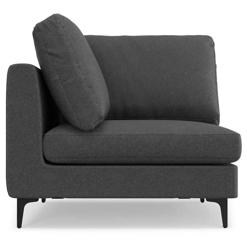 Pemberly Row Corner Sectional Sofa in Pebble Gray Performance Fabric