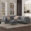 Pemberly Row Corner Sectional Sofa in Pebble Gray Performance Fabric