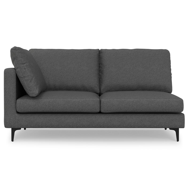 Pemberly Row Corner Sectional Sofa in Pebble Gray Performance Fabric