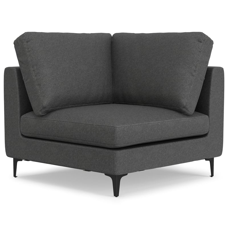 Pemberly Row Corner Sectional Sofa in Pebble Gray Performance Fabric