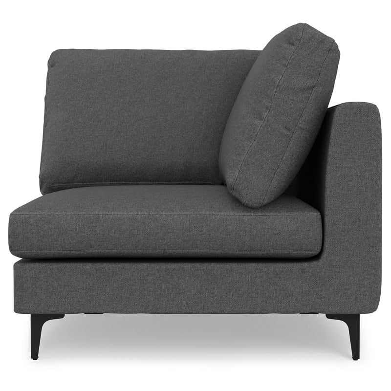 Pemberly Row Corner Sectional Sofa in Pebble Gray Performance Fabric