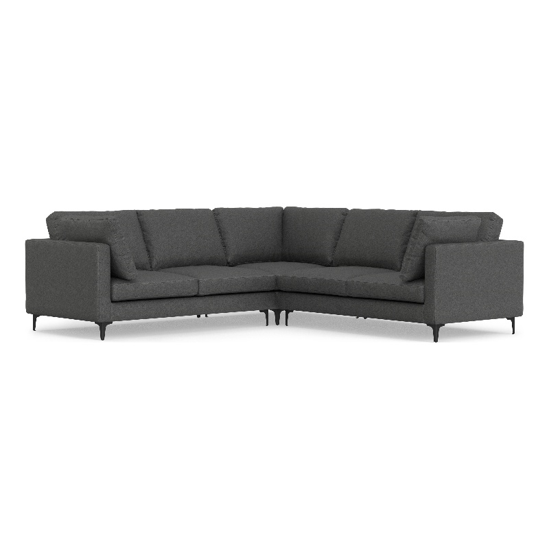 Pemberly Row Corner Sectional Sofa in Pebble Gray Performance Fabric